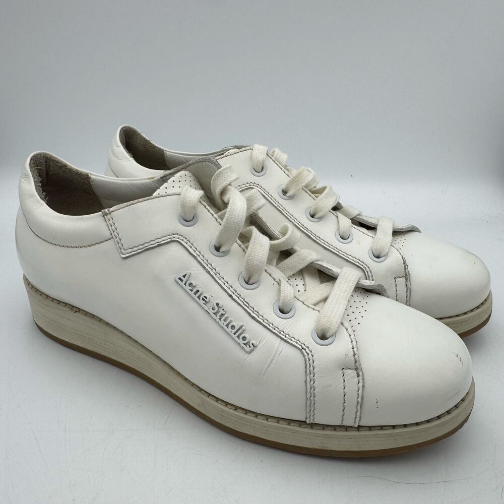 Acne Studios White Leather Platform Sneakers Sz 37~US 6.5–7 Minimalist Designer